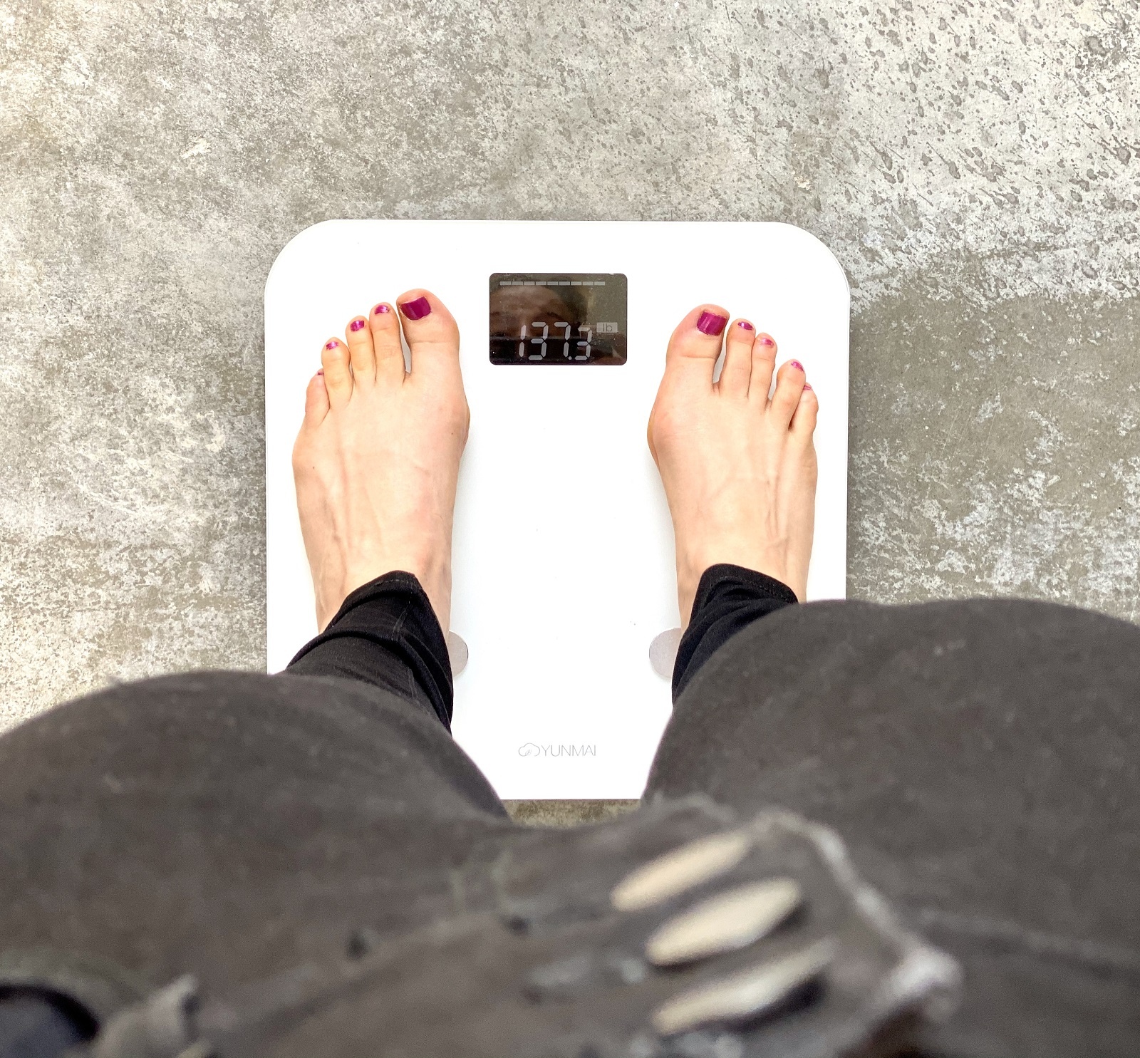 Scale showing how to not gain weight and maintain weight while working from home during coronavirus