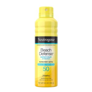  Neutrogena Beach Defense Sunscreen Spray SPF 30 to prevent runners from getting burned from running outside in the summer