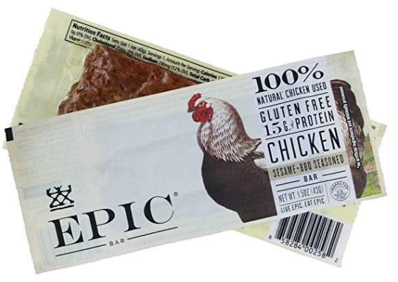 EPIC Chicken Sriracha Protein Bars, Whole30, Keto Friendly, 1.3 oz, 12 ct