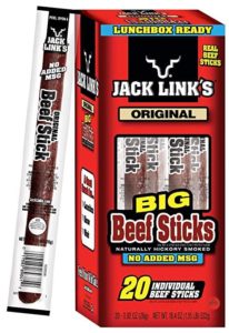 Jacks links and beef sticks as a healthy, high protein snack fo kids