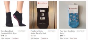 Pure Barre sticky socks on Poshmark and eBay