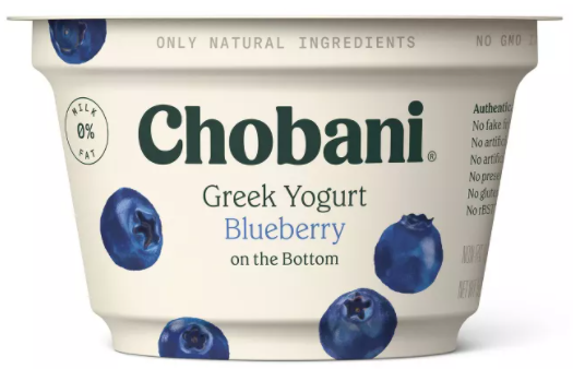 Chobani yogurt as one of the best vegetarian items to buy at Whole Foods and healthy, affordable foods from Whole foods that is recommended by Chrissy from The Jeans Fit