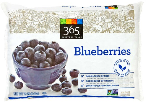 Frozen 365 brand blueberries from Whole Foods as one of the best items to buy at Whole Foods and one of the most healthy, affordable food from Whole foods that is recommended by Chrissy from The Jeans Fit