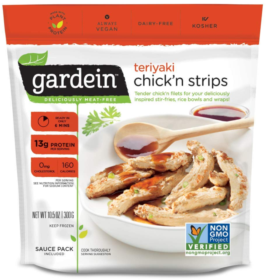 Frozen vegan meals by Gardein from Whole Foods as one of the best items to buy at Whole Foods and one of the best vegan, vegetarian, and frozen meals to buy from Whole foods that is recommended by Chrissy from The Jeans Fit