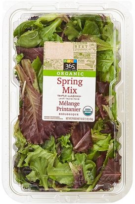 Spring mix as one of the best items to buy at Whole Foods and healthy, affordable foods from Whole foods that is recommended by Chrissy from The Jeans Fit