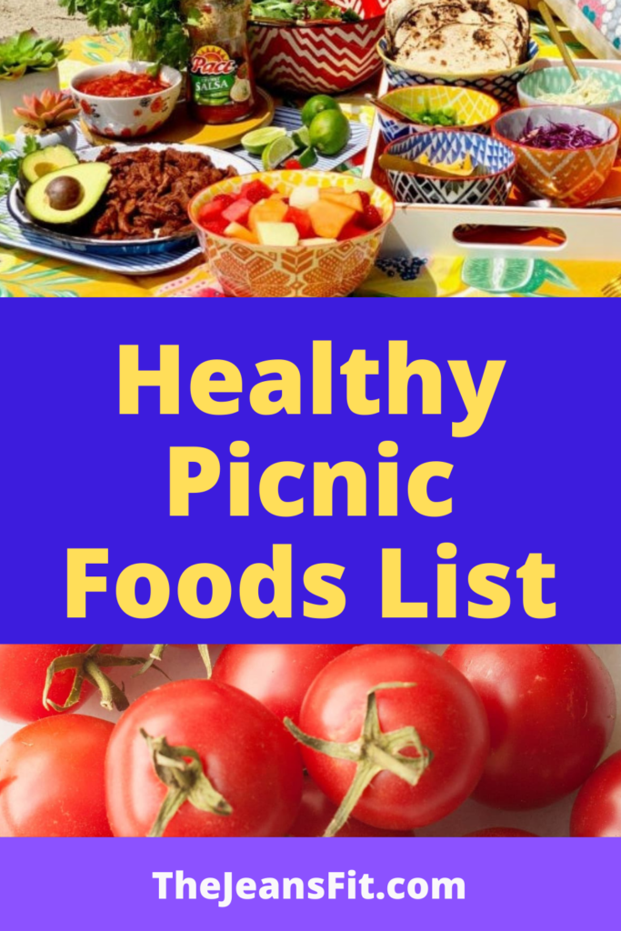 Healthy Picnic Foods List and picnic food ideas from Whole Foods and Amazon with free delivery by The Jeans Fit (a fitness and health blog for women)