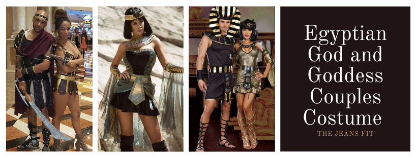 Egyptian god and goddess sexy Halloween costume for fit couples and god and goddess costumes for couples and Halloween costume ideas for couples by The Jeans Fit