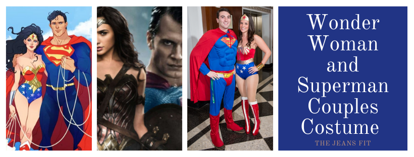 wonder woman and super man fit couples Halloween costume idea_wonder woman costume for adults and women_superman costume for men and adults