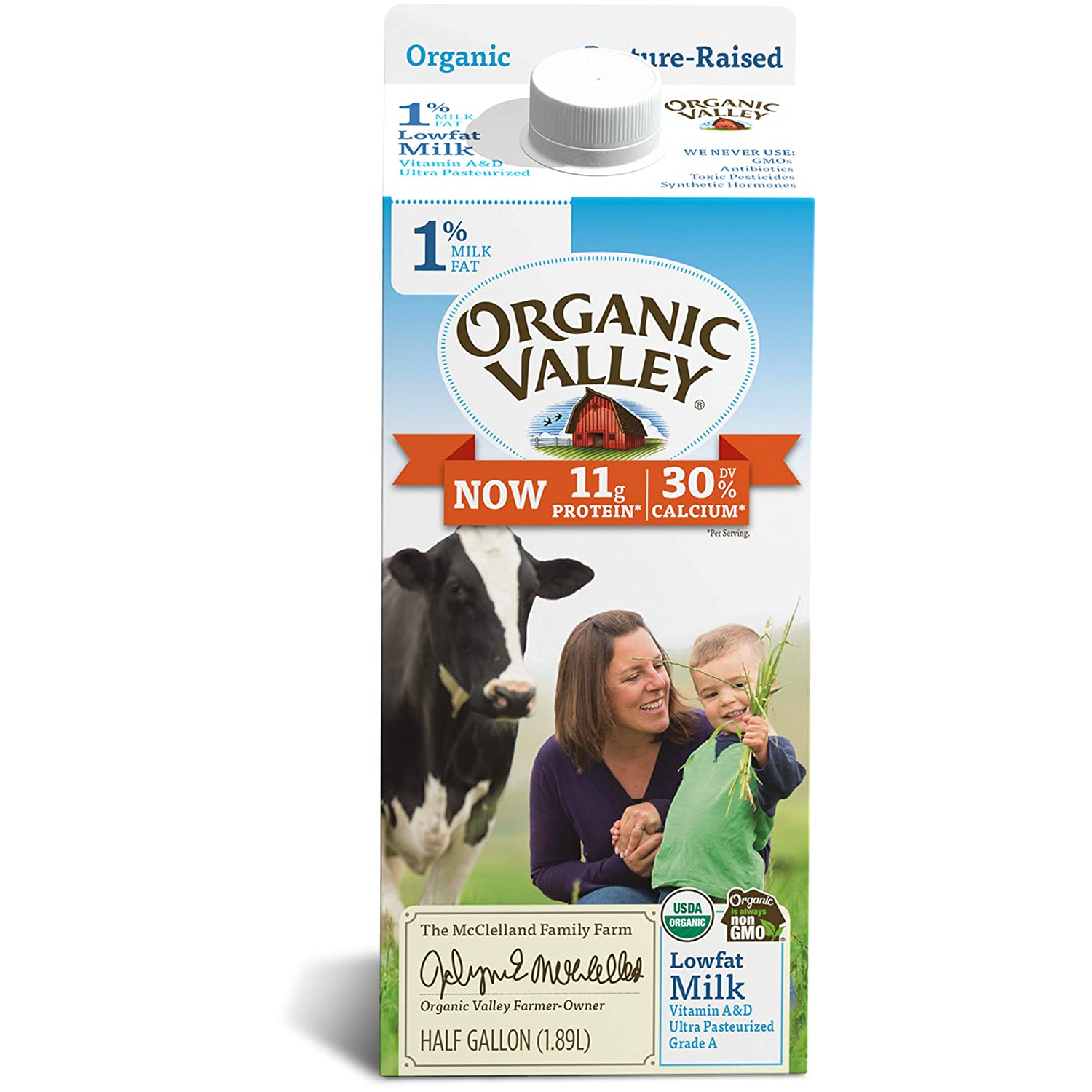 best tasting 1% milk by Organic Valley with high protein