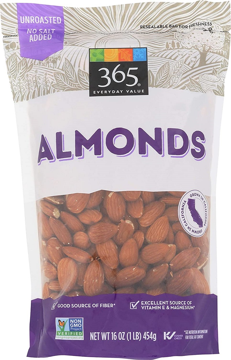 365 Brand No Sugar Added Almonds at Whole Foods