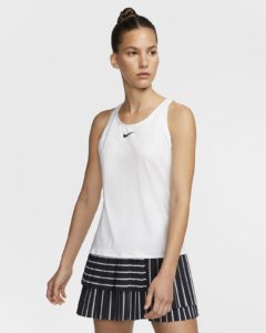 Nike Tennis Court Dry Tank in White with Dri-Fit