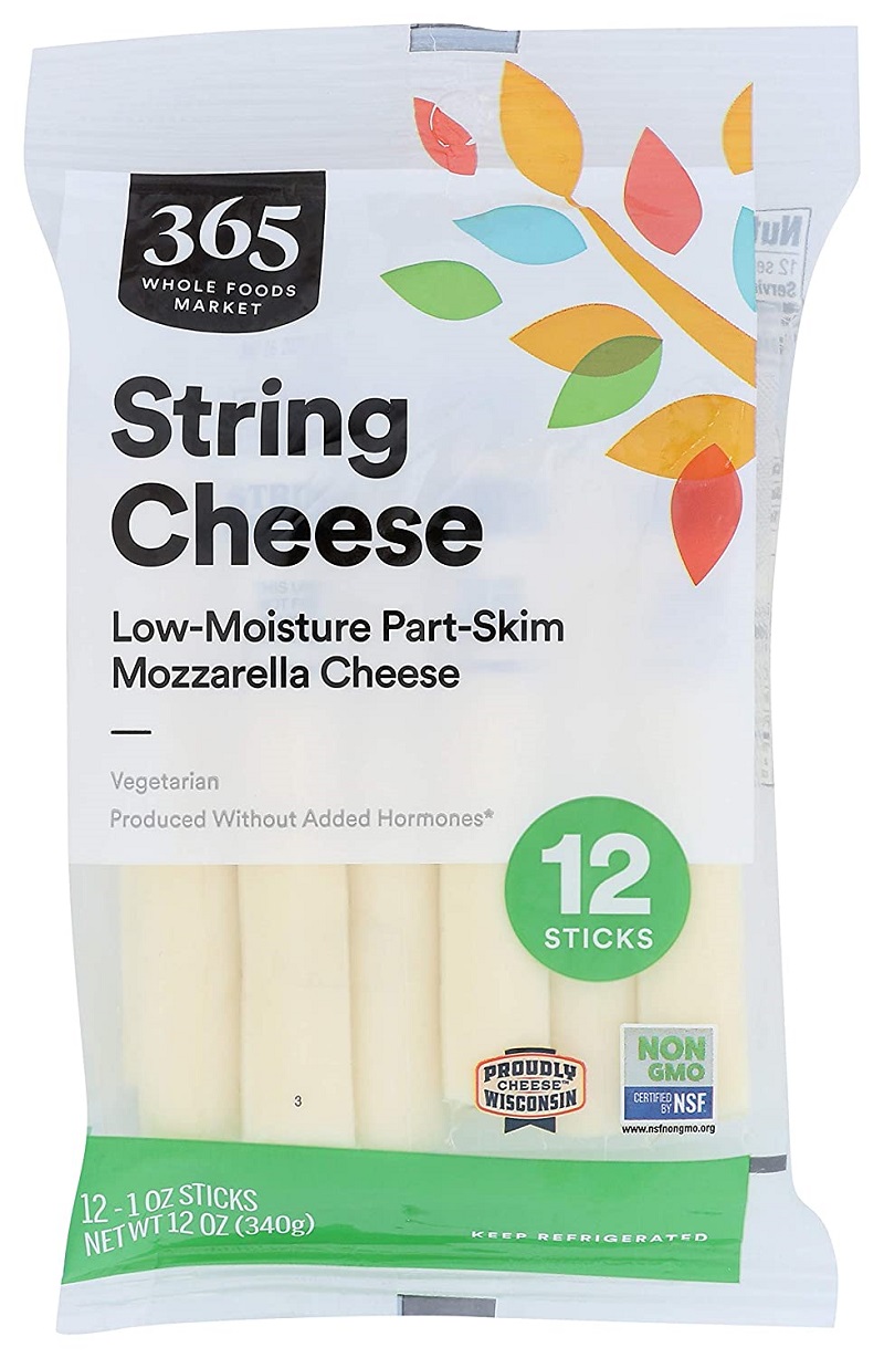 String Cheese as a Zero Sugar Snack at Whole Foods