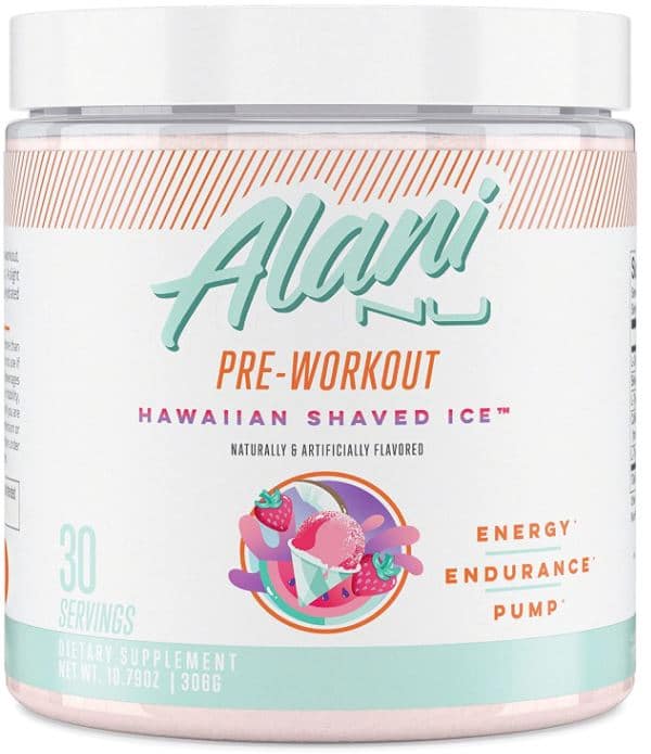 Alani Nu Pre-Workout Supplement Powder for Energy, Endurance, and Pump, Hawaiian Shaved Ice, 30 Servings