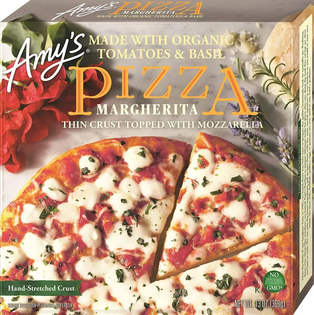 low calorie frozen pizza Amy's, Pizza Margherita