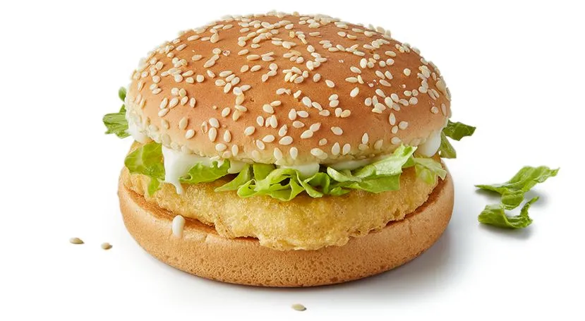 The McChicken Sandwich at McDonald's UK with 16 grams of fat and 7 grams of sugar